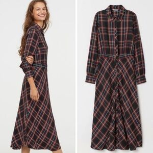 Plaid Maxi Shirt Dress | size 2